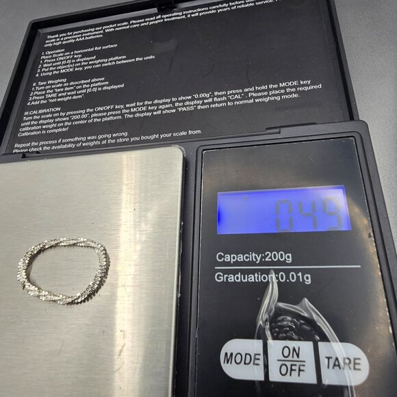 VTG Sterling Silver Popcorn Rope-Style Band Size 6.5 Acid Tested Unmarked .49g - Picture 4 of 4